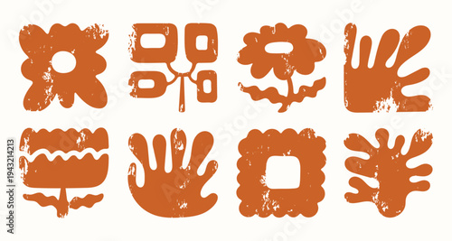 Modern Abstract Distressed Shapes Set