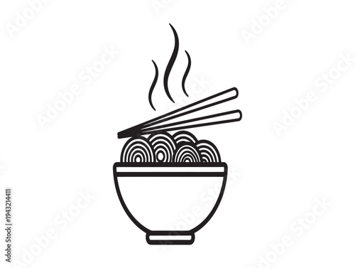 Steaming bowl of ramen noodles with chopsticks