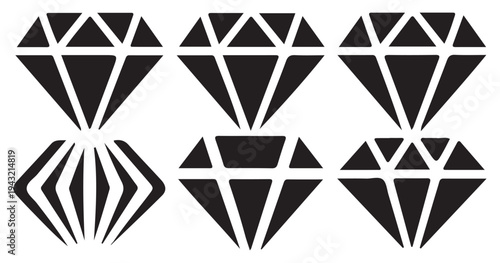 Black diamond silhouettes collection for logo and design. vector illustration eps 10