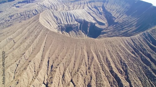 Aerial View of Mount Bromo Volcano Crater in Indonesia.