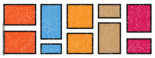 Rubber stamp set . Vintage old texture frame with empty place.Rount and rectangle green ecologic natural style on grunge retro stamp