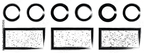 Rubber stamp set . Vintage old texture frame with empty place.Rount and rectangle green ecologic natural style on grunge retro stamp