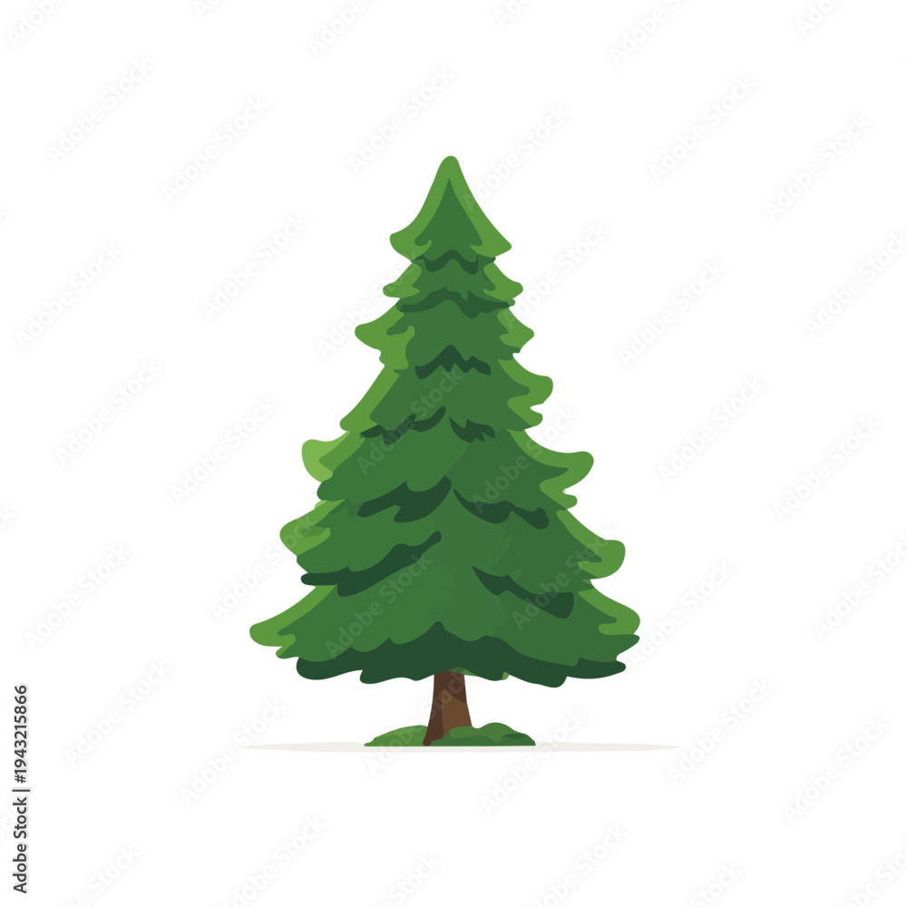 Obraz premium Cedar Tree, modern 2D flat vector illustration in icon style, isolated on pure white background.
