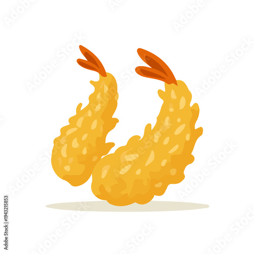 Minimal 2D vector illustration of Tempura in flat icon style on a plain white background.