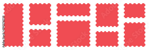 Set of blank rectangle and square Postage stamp frames. Postage stamp vector icons.Blank postage stamps borders vector set. templates, Postage stamp set,Mockup postage stamps