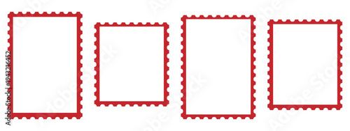 Set of blank rectangle and square Postage stamp frames. Postage stamp vector icons.Blank postage stamps borders vector set. templates, Postage stamp set,Mockup postage stamps