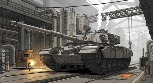 Heavy Armored Main Battle Tank Vehicle.