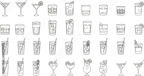 hand drawn vector illustration of a set of glasses