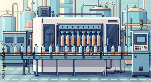 Industrial Bottling Machine Factory Equipment.