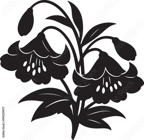 Ruby Lily Flower Icon – Vector Illustration