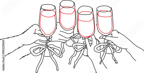 see fo hand with wine glass in a whait bagrund