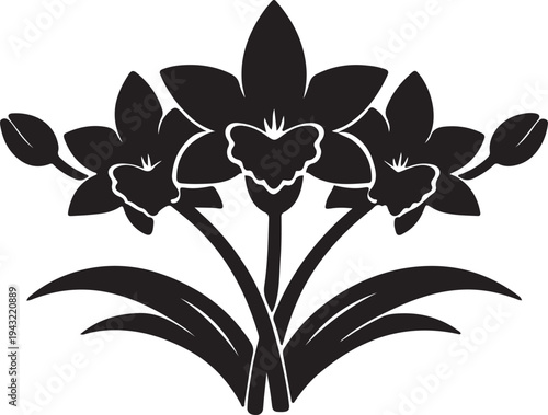 Thai Orchid Flower Icon – Vector Illustration