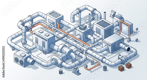 Industrial Facility Piping System Diagram.