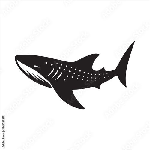  Whale shark abstract silhouette clip art logo design concept illustration idea
