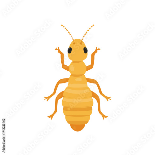 Simple flat 2D vector graphic of Termite Queen, modern icon look, displayed on a pure white background.