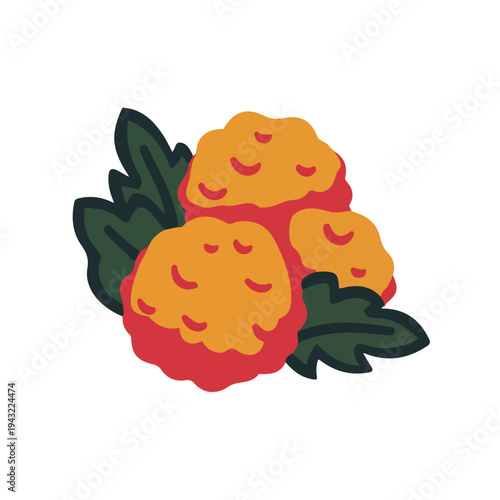 Falafel in a clean 2D flat vector icon style, minimal and simple, set on a plain white background.