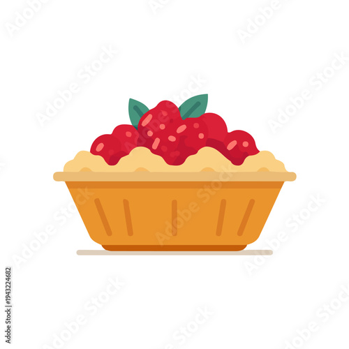 Fruit Cobbler in a clean 2D flat vector icon style, minimal and simple, set on a plain white background.