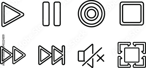 Icon bundle for media player controls and navigation