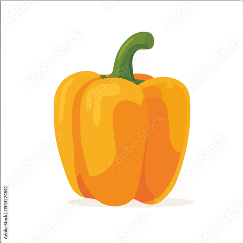 Simple flat 2D vector graphic of Bell Pepper, modern icon look, displayed on a pure white background.