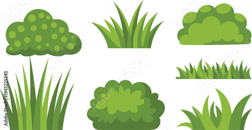 Various Green Plant Including Bushes and Grass plants nature