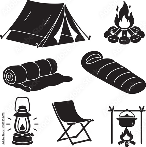 Silhouette illustrations of people engaging in various daily activities in silhouette