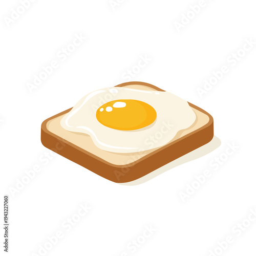 Croque Madame illustrated in a clean 2D flat vector style, minimal and modern, isolated on a white background.