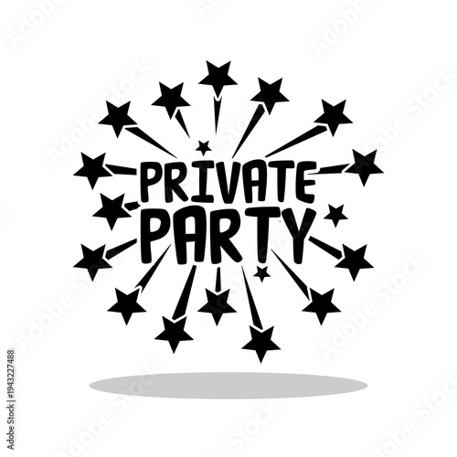 Private party icon with shadow