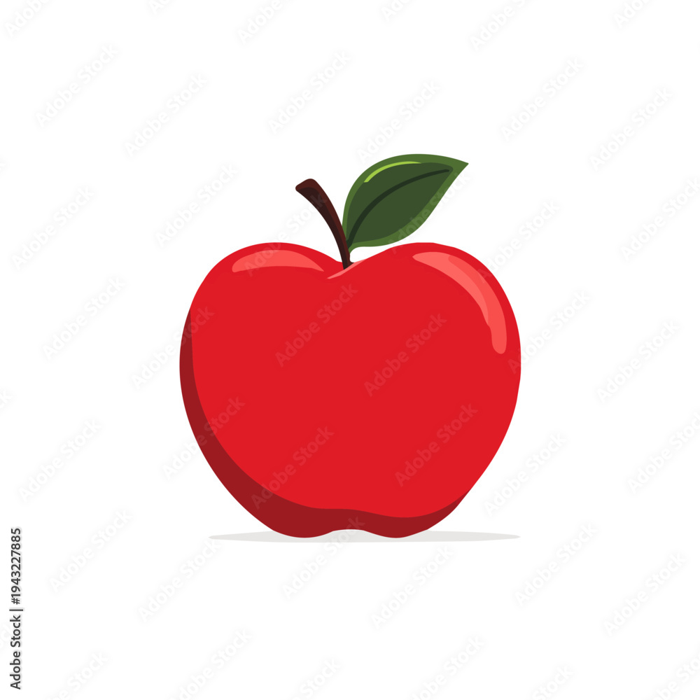 Fototapeta premium Minimal 2D vector illustration of Apple in flat icon style on a plain white background.