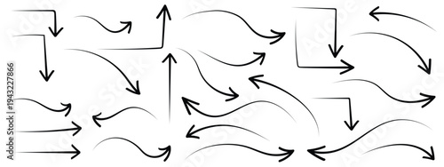 abstract hand drawn arrows set. simple flat arrow icon. arrow mark symbol vector illustration.