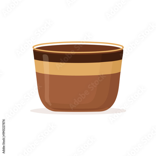 Chocolate Mousse in a clean 2D flat vector icon style, minimal and simple, set on a plain white background.