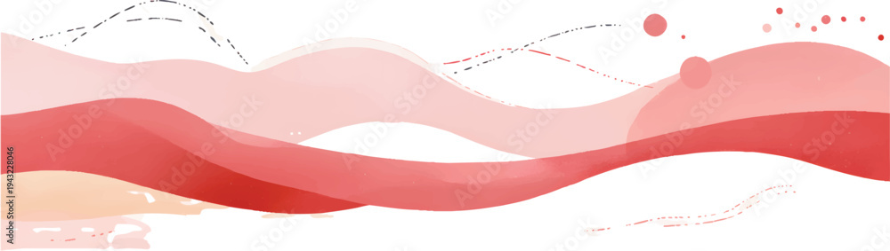 Fototapeta premium Vector flat illustration with a pink and red color palette, set against a transparent background