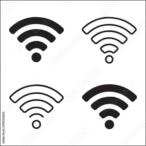 Isolated Wifi Communication Signal Icon Design, Wifi Communication Signal icon, Wifi Communication Signal vector, wireless internet signal concept, modern network connectivity