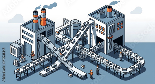 Industrial Factory Production Line Machinery.