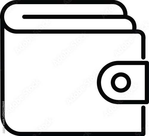 Wallet icon money payment purchase credit card cash bag financial black outline symbol