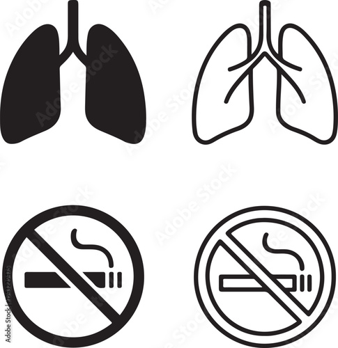 Isolated Healthy Lungs No Smoking Icon Design, Healthy Lungs No Smoking icon, Healthy Lungs No Smoking vector, tobacco prevention awareness, healthy lifestyle concept
