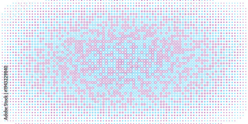 Purple abstract pixel texture bg video screen. Tv pattern background with square noise effect. Futuristic broadcast neon gradient banner for television. Modern vhs led static display element