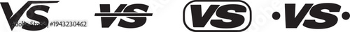VS versus letters icon set in modern vector style for comparison, competition, battle themes and UI.