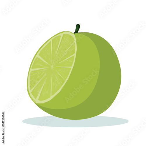 Simple flat 2D vector graphic of Pomelo, modern icon look, displayed on a pure white background.