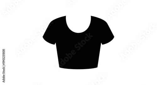 Black Crop Top T-Shirt - Simple and Clean Icon