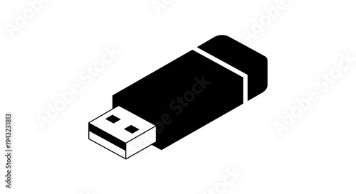 Black USB Flash Drive Icon