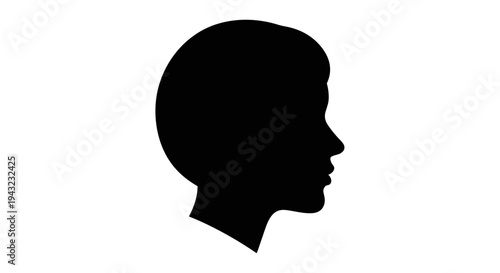 Black Silhouette Of A Child's Head In Profile