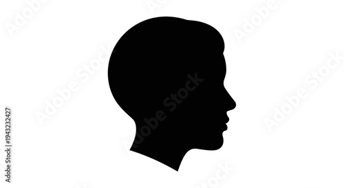 Black Silhouette Of A Person's Head In Profile