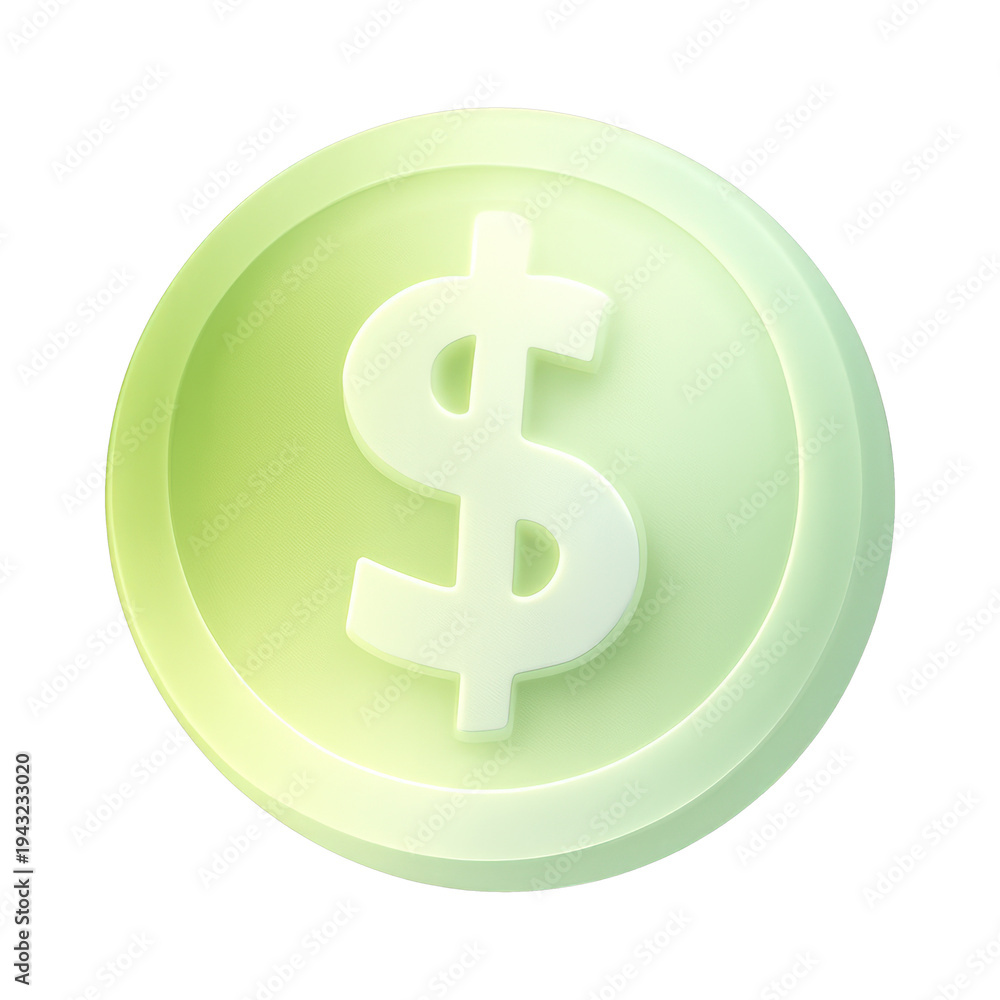 Fototapeta premium PNG Green dollar symbol illustration.