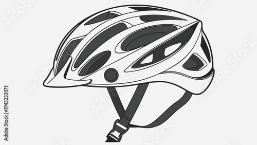 Vector illustration of modern bicycle helmet for cycling safety and protection vector