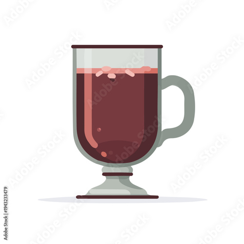 Mulled Wine, modern 2D flat vector illustration in icon style, isolated on pure white background.