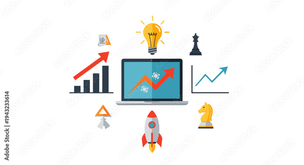 Fototapeta premium Business Growth Strategy and Innovation Concepts