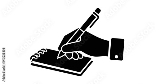 Hand Writing With Pen On Notepad Icon