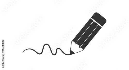 Pencil Drawing A Wavy Line On White Background