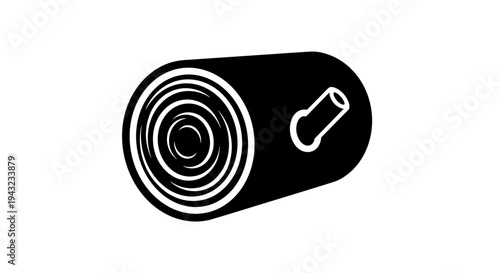 Rolled Paper Or Fabric Roll With Knob