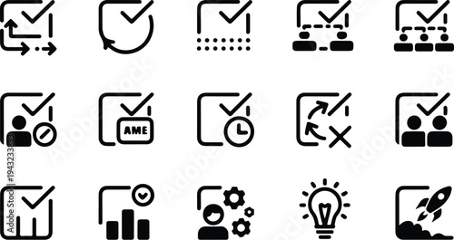 Set of 20 business icons vector